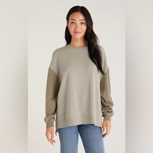 Z-Supply Colorblock Pullover Sweatshirt Size S Green